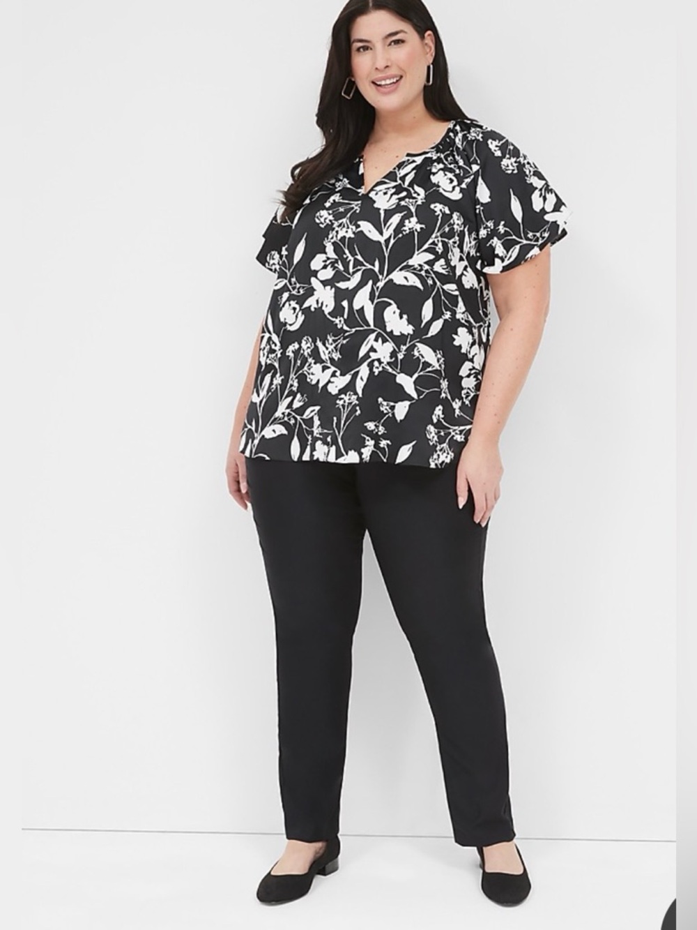 NWT! Lane Bryant 4 Season Mid Rise Straight Leg Black Pants Sz. 22L Long Tall